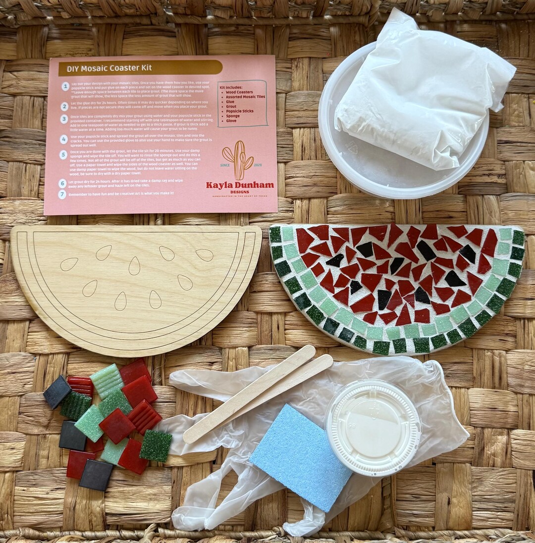 Watermelon Mosaic DIY Kit, Craft Kit for Kids & Adults, Summer Art ...