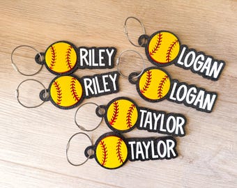 Etiqueta de acrílico personalizada para mochila de softbol, etiqueta para bolsa deportiva