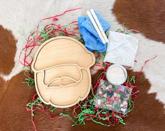 DIY Mosaic Santa Face Kit, Kid & Adult Craft Kit, Mosaics,Holiday Crafts