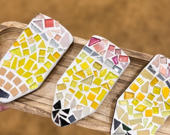 Posavasos de mosaico hecho a mano, regalo para profesores, decoración de escritorio