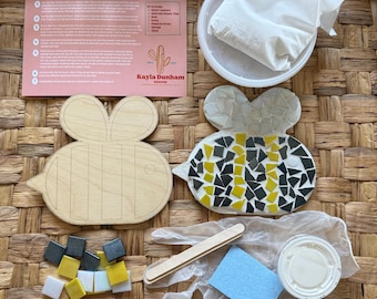Kit de mosaico de abejorro para armar, kit de manualidades para niños y adultos, proyecto de arte de verano, kit de mosaico para armar, kit de mosaico para principiantes, club de manualidades