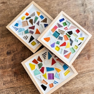 Handgemaakte mozaïektegels onderzetters, kleurrijk tafeldecor