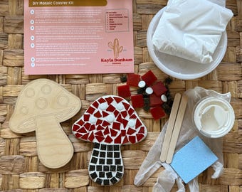 Kit de mosaico de setas para armar, kit de manualidades para niños y adultos, proyecto de arte de verano, kit de mosaico para armar, kit de mosaico para principiantes, club de manualidades