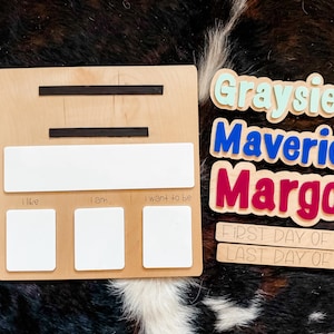 Austauschbares Schild für den ersten und letzten Schultag, personalisiertes Namensschild, wiederverwendbar Back to School Photo Prop