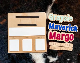 Letrero personalizado para el primer y último día de clases: accesorio fotográfico reutilizable