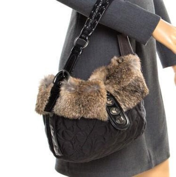 Genuine Vintage Signature Coach Trimmed in Genuine Rabbit Fur Ski Bunny Line