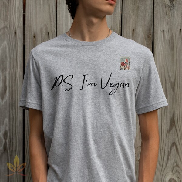 P.S. I'm Vegan | Vegan Tshirt | Vegan Shirt | Veganuary Shirt | Sustainable Gift | Minimalist Gifts | Vegetarian Tshirt | Vegan Apparel