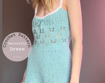 Crochet Dress Pattern Butterfly Beginner Friendly (PDF Pattern)