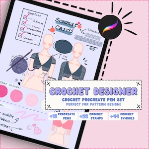 Procreate Brushes Set - Crochet Designer , Crochet Pen stitch Set