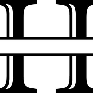 H Letter Split Monogram - Digital file with SVG and PNG file