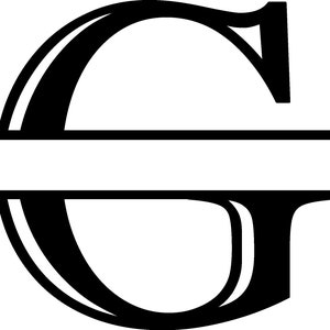 G Buchstabe Split Monogramm - Digitale Datei mit SVG- und PNG-Datei