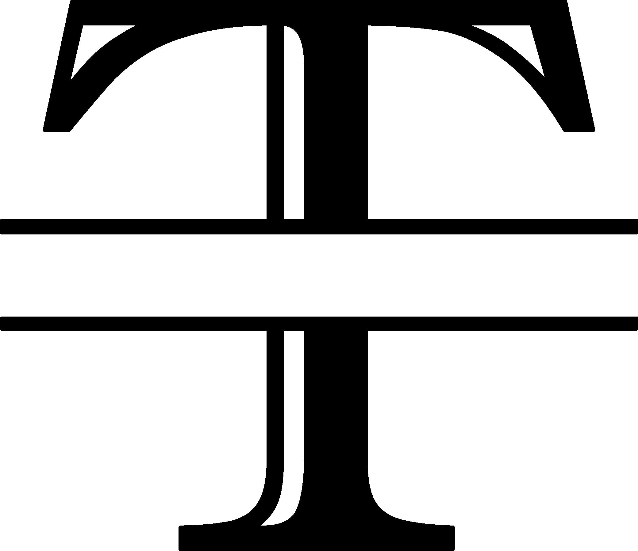 T Letter Split Monogram Digital File With SVG and PNG File - Etsy