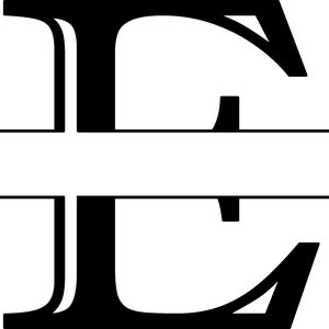 E Letter Split Monogram - Digital file with SVG and PNG file