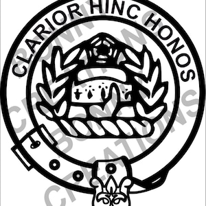 Buchanan family crest - Digital file (SVG, PNG, pdf, dxf) - Instant Download