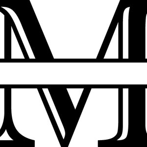 M Letter Split Monogram - Digitaal bestand met SVG- en PNG-bestand