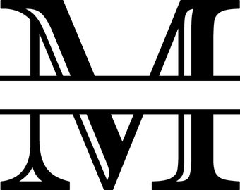 M Letter Split Monogram - Digital file with SVG and PNG file