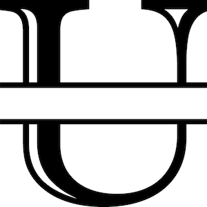 U Letter Split Monogram - Digital file with SVG and PNG file