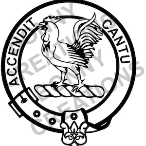 Cockburn family crest - Digital file (SVG, PNG, pdf, dxf) - Instant Download