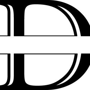 D Letter Split Monogram - Digitaal bestand met SVG- en PNG-bestand