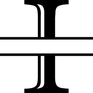 I Letter Split Monogram - Digital file with SVG and PNG file