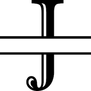 J Buchstabe Split Monogramm - Digitale Datei mit SVG- und PNG-Datei