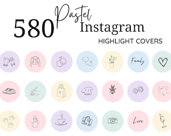 Couvertures pastels pour mèches Instagram, images dessinées à la main pour mèches Instagram, cinq couleurs pastel incluses