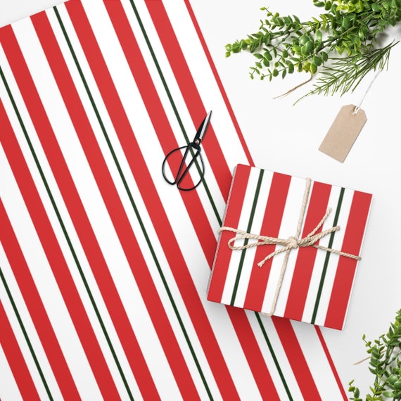 Simple Stripe Christmas Wrapping Paper Christmas Gift Wrap