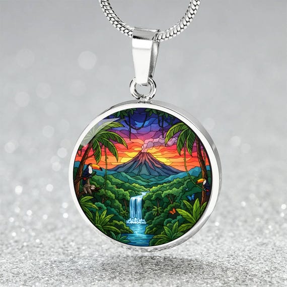 Costa Rica Necklace or Keychain – Tropical Travel Jewelry