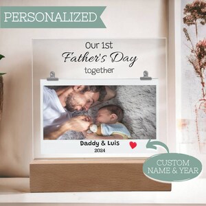 Cadeau personnalisé 1ère fête des pères, cadeau nouveau papa, cadre photo pour la fête des pères, première carte de fête des pères, idées cadeau première fête des pères, cadeau papa