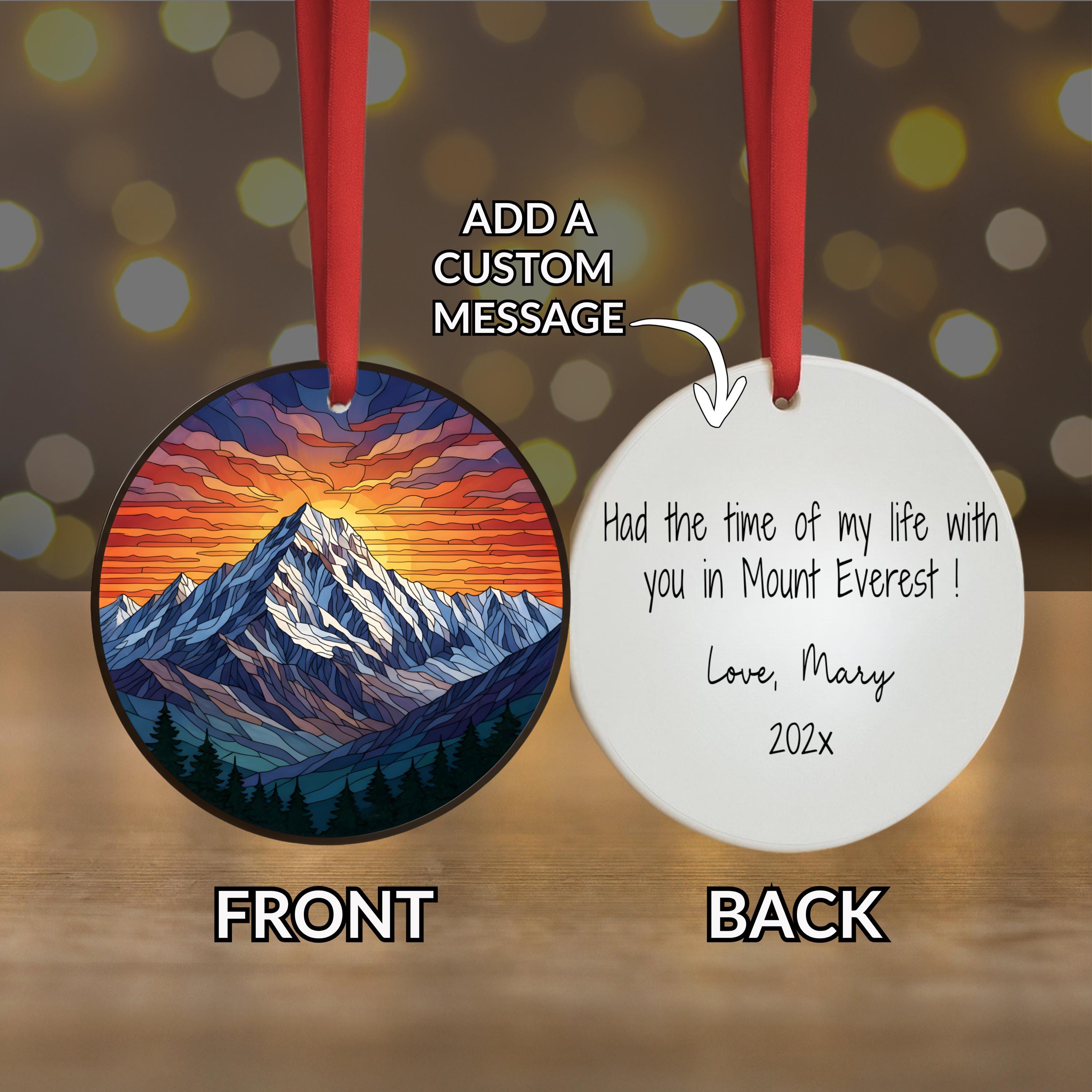 Mount Everest Ornament or LED Plaque Nepal Travel Keepsake