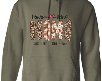 Personalisierte Liebe Mama Hoodie | Geschenk für Sie, Muttertagsgeschenk, personalisierte Geschenke, Geschenke für Mama, zweite Mama Geschenk, Bonus Mama Geschenk