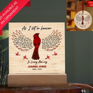 Cardinal Remembrance LED Plaque and Ornament | Memorial Ornament, Sorry For Your Loss