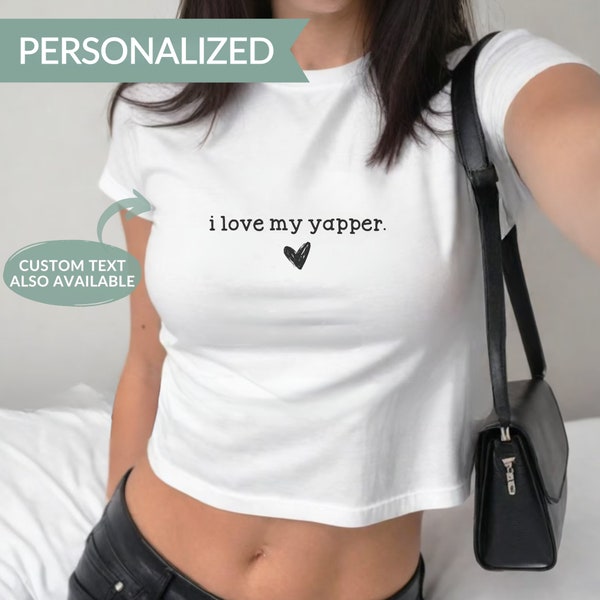 Benutzerdefinierter Text Baby T-Shirt y2k, Y2k Lustiges Baby T-Shirt, personalisiertes Crop Top, trendiges 90er Jahre Vintage T-Shirt, individuelle Y2K Mode, individuelles Text Y2K Shirt