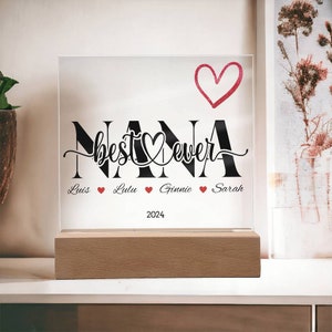 Personalisierte Nana Plakette mit Kindernamen, Geschenke für Mama, personalisierte Geschenke, Geschenke für Oma, Großmutter Geschenk, Bonus Mama, Stiefmutter Geschenk