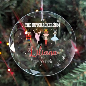 Personalized Nutcracker Ornament, Nutcracker Ballet Keepsake, Kids Dance Decoration, Custom Holiday Decor, Nutcracker Ballet Name Ornament