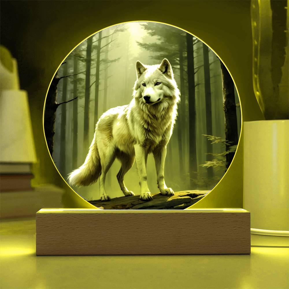 White Wolf Gift, Winter Wolf LED Light Plaque, LED Night Light, Gift ...