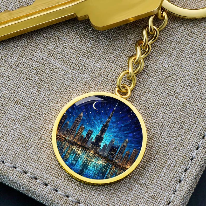 Burj Khalifa Dubai Necklace or Keychain, Stained Glass Style ...