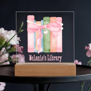 Book Lover Gift, Personalized Library Sign, Bookish Gifts, Bookish Decor, Gifts for Readers, LED Sign, Library Decor, Bookshelf Decor, Girls
