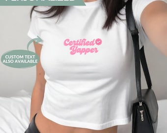 Yapper Baby T-Shirt, Born to Yap, professioneller Yapper, zertifizierter Yapper, lustige Geschenke, Yap Shirt, Y2K Crop Top, süßes Baby T-Shirt