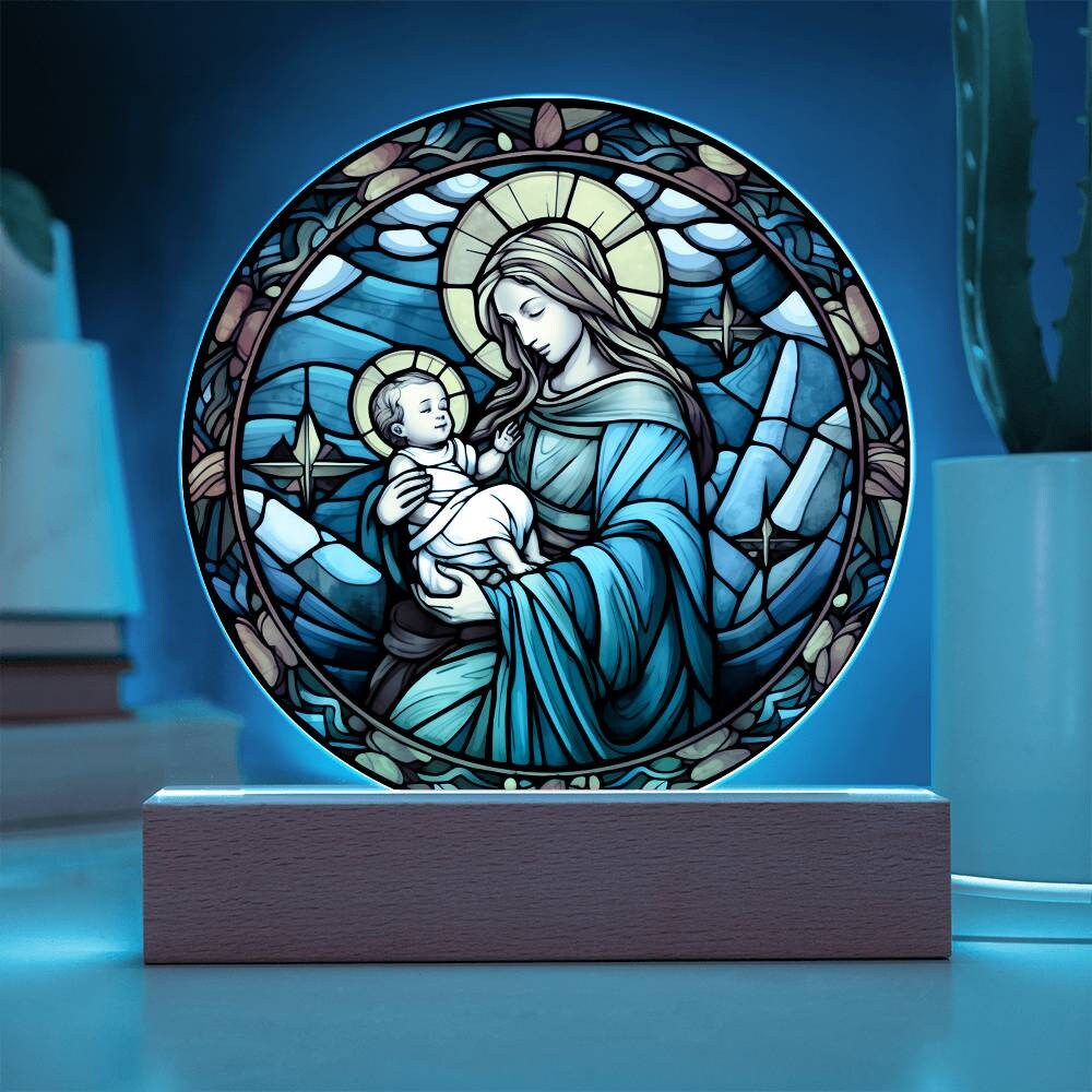 Jesus and His Sheep Stained Glass Style Plaque Catholic, Christian ...