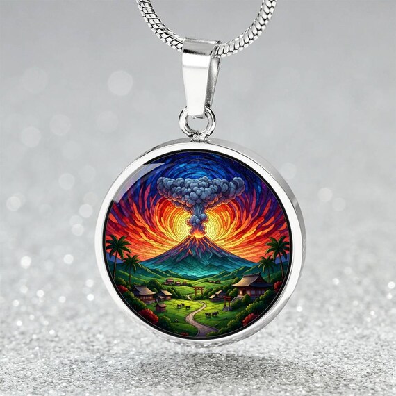 Mount Aso Japan Necklace or Keychain – Japanese Travel Jewelry