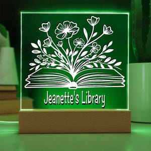 Personalized Library Sign, Book Lover Gift, Bookish Gifts, Bookish Decor, Gifts for Readers, LED Sign, Library Decor, Bookshelf Decor, Girls