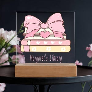 Personalized Library Sign, Book Lover Gift, Bookish Gifts, Bookish Decor, Gifts for Readers, LED Sign, Library Decor, Bookshelf Decor, Girls