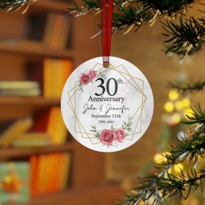 30th Anniversary Metal Ornament | 30th Anniversary Gifts, 30th Wedding Anniversary Gifts, Anniversary Gift Parents, Ornament for Couple