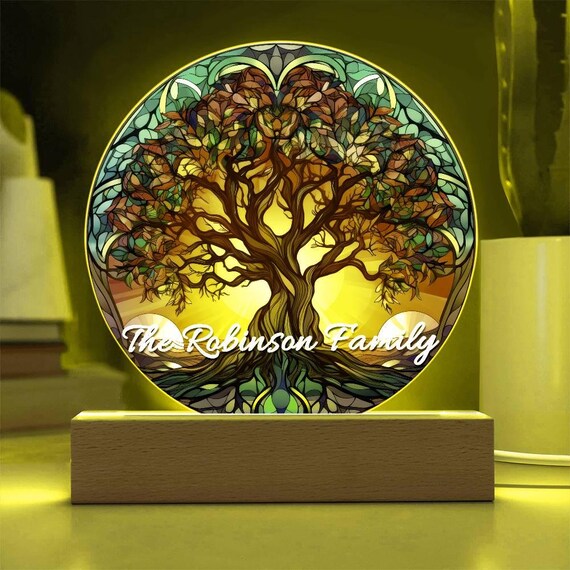 ステンドグラス風生命の木のアクリルアート、ステンドグラスのパターン