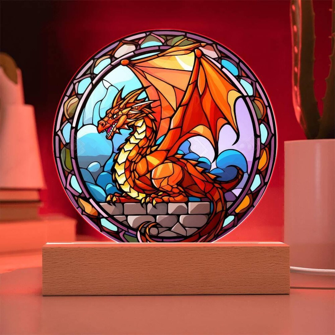Dragon Stained Glass Night Light Personalized Gift For Him Dnd Gift dragon-stained-glass-night-light-personalized-gift-for-him-dnd-gift