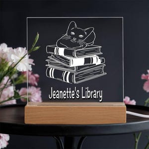 Personalized Library Sign, Book Lover Gift, Bookish Gifts, Bookish Decor, Gifts for Readers, LED Sign, Library Decor, Bookshelf Decor, Girls