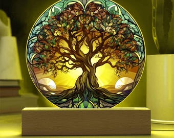 ステンドグラス風生命の木のアクリルアート、ステンドグラスのパターン