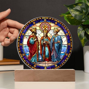 Three Kings Acrylic Circle Plaque | Gift for Her, Tres Reyes Magos, Christmas Decor, Christian Holiday