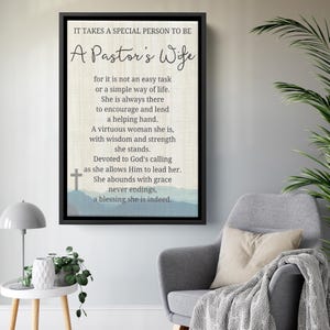 Pastor&#39;s Wife Appreciation Gift, Church Anniversary Gift, Gift For Pastor Wife, Pastor&#39;s Wife Gift, Preachers Wife, Poem, Mothers Day Gift